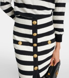 Balmain Striped midi skirt