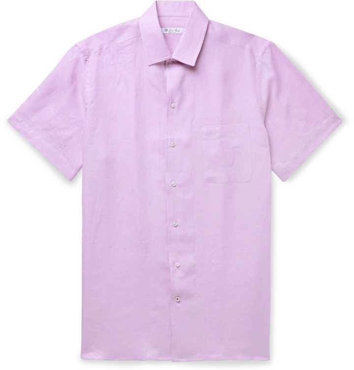 Photo: Loro Piana - Mélange Slub Linen Shirt - Pink