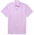 Loro Piana - Mélange Slub Linen Shirt - Pink