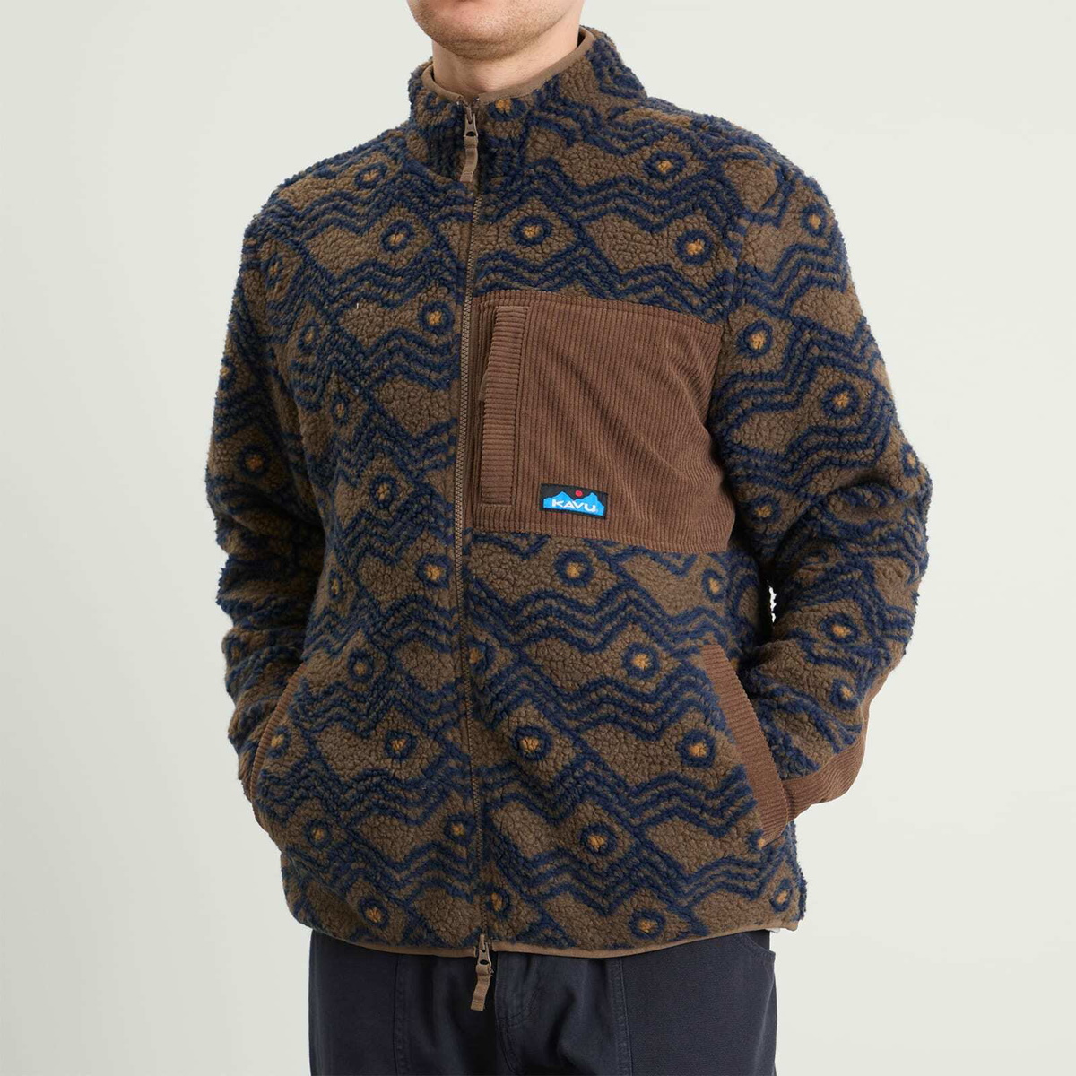 KAVU Men's Wayside Fleece Jacket in Walnut Mountain