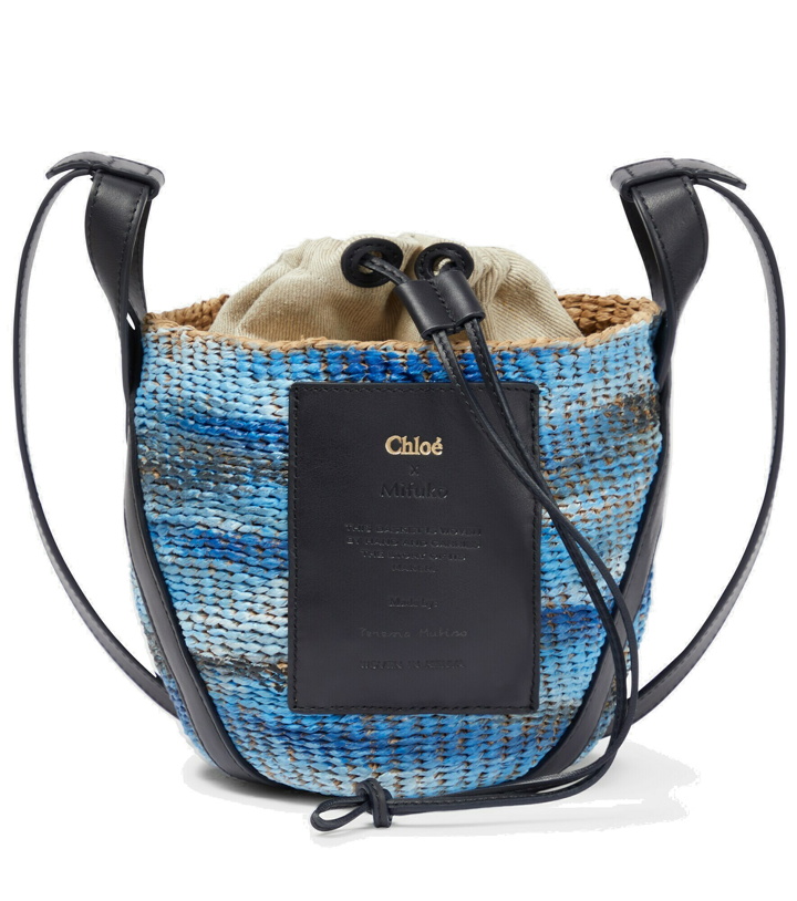 Photo: Chloe - Tie-dye linen and raffia bucket bag