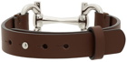 Salvatore Ferragamo Brown Leather Horsebit Bracelet