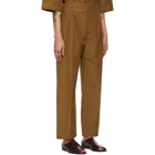 Lemaire Tan Drawstring Pleated Trousers