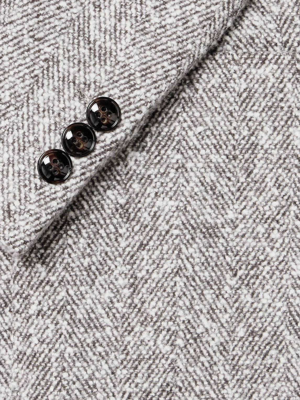 NN07 - Jordin 1087 Double-Breasted Recycled-Herringbone Suit Jacket - Brown