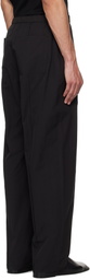 AMOMENTO Black Belted Tuck Banding Trousers