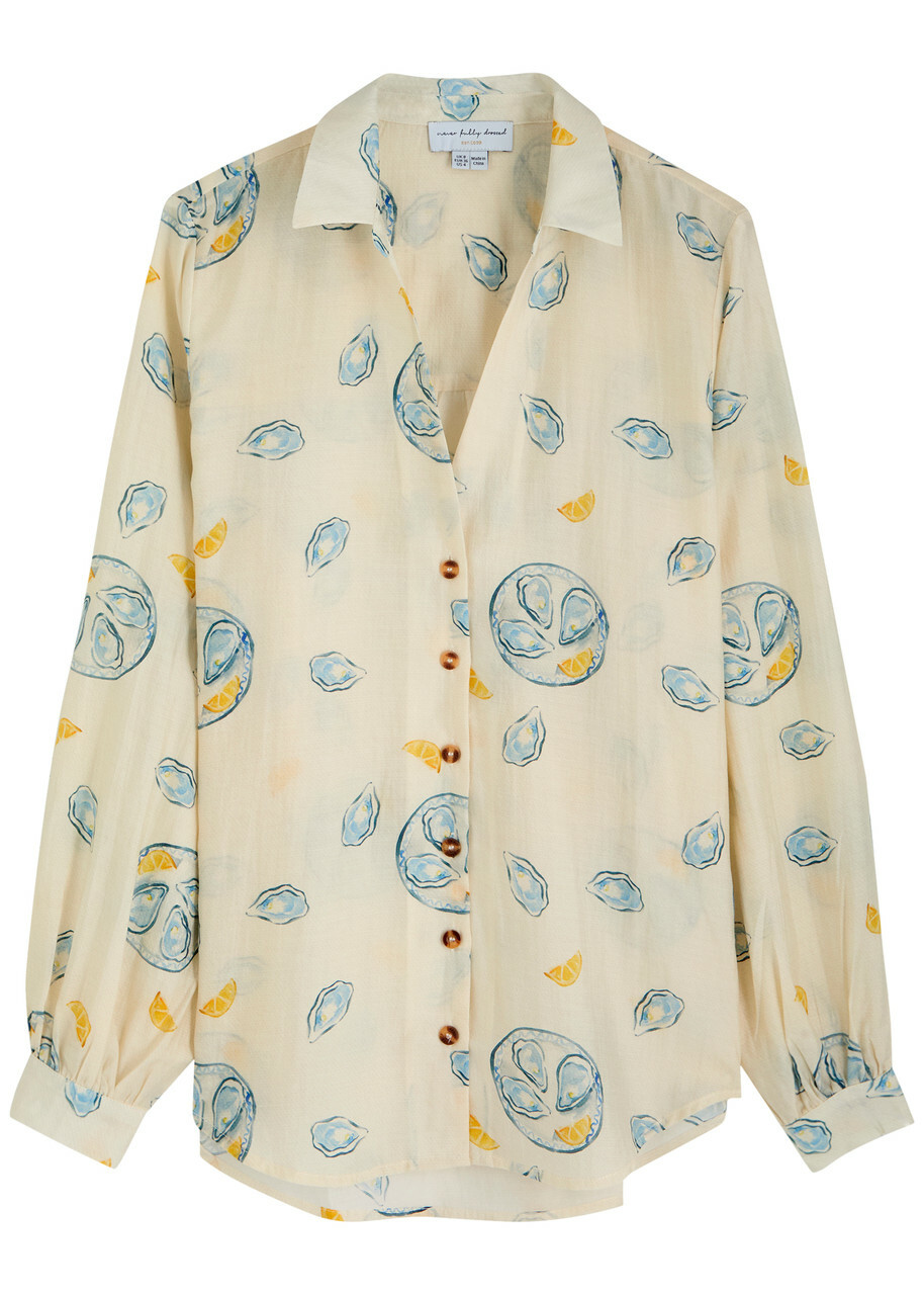 Never Fully Dressed Oyster Miley Printed Woven Shirt Cream