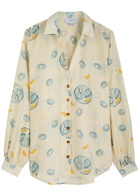 Never Fully Dressed Oyster Miley Printed Woven Shirt Cream