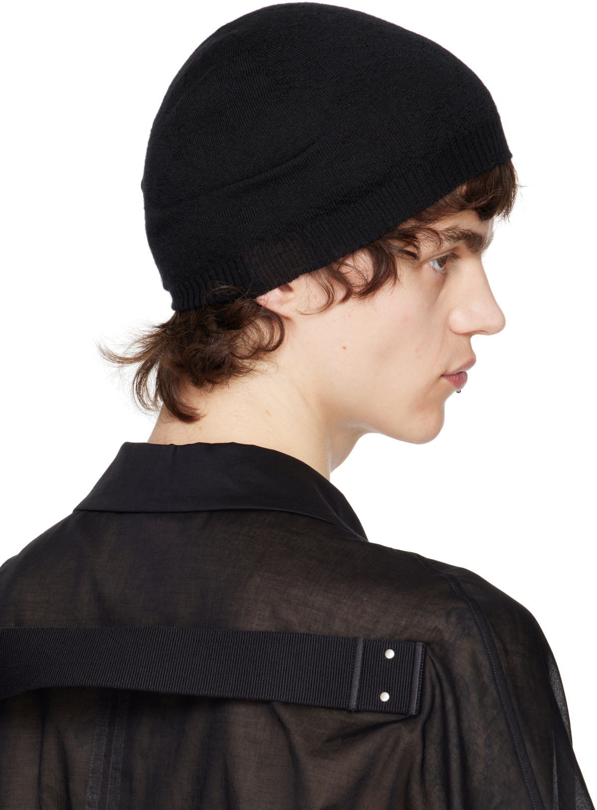 Rick Owens Black Hollywood Cashmere Beanie Rick Owens