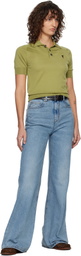 AMI Paris Green Wool Short Sleeves Ami De Coeur Polo