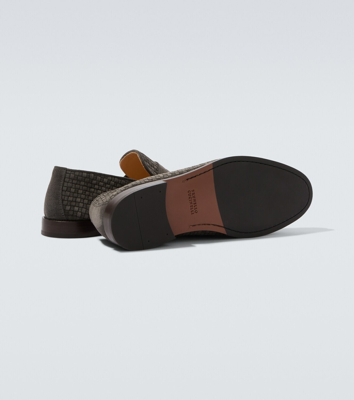 Brunello Cucinelli Woven suede penny loafers