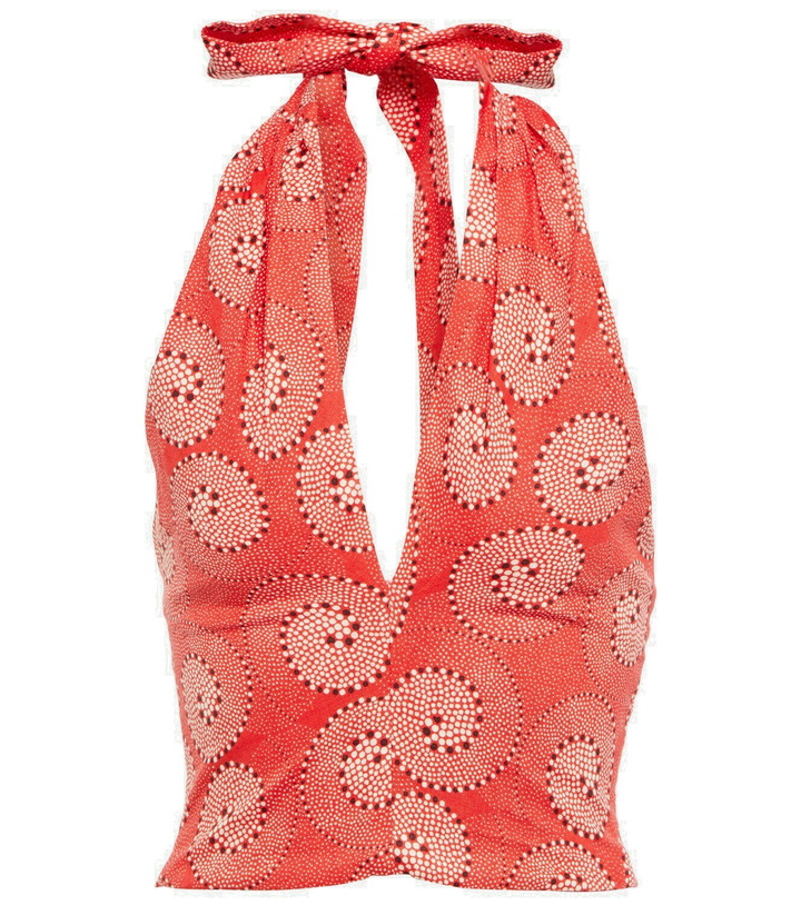 Photo: Staud - Kai printed halterneck crop top