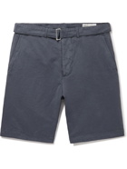 OFFICINE GÉNÉRALE - Julian Slim-Fit Garment-Dyed Cotton and Linen-Blend Shorts - Blue