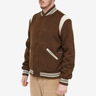 Pop Trading Company Men's Wool Varsity Jacket in Rain Drum