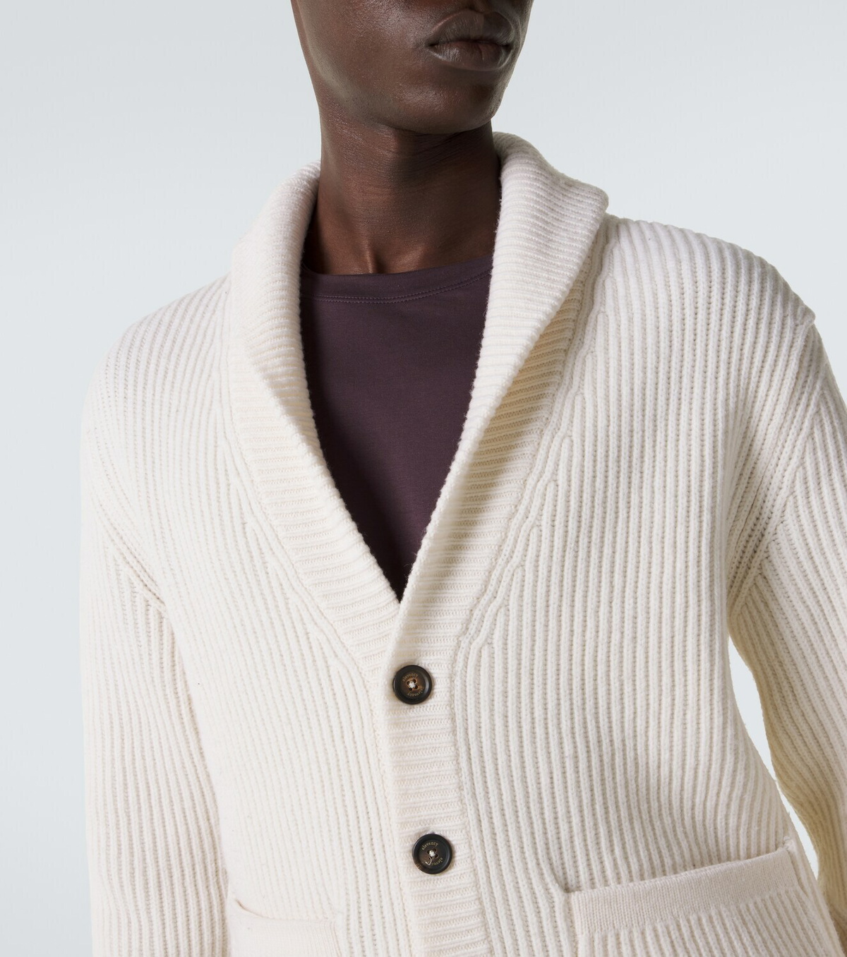 Eleventy Ribbed-knit wool cardigan