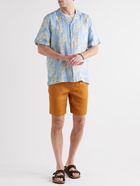 Frescobol Carioca - Roberto Camp-Collar Printed Linen Shirt - Blue