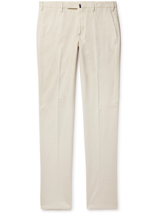 Photo: INCOTEX - Slim-Fit Stretch-Cotton Trousers - Neutrals