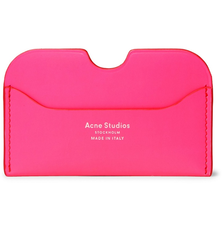 Photo: Acne Studios - Elmas Logo-Print Leather Cardholder - Pink