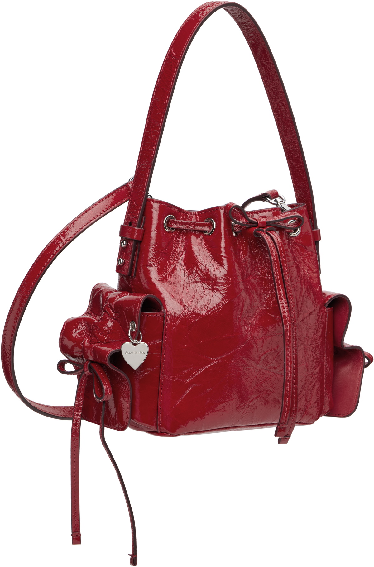 Acne Studios Red Multipocket Mini Bucket Bag