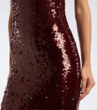 Là Fuori Sequined bustier gown