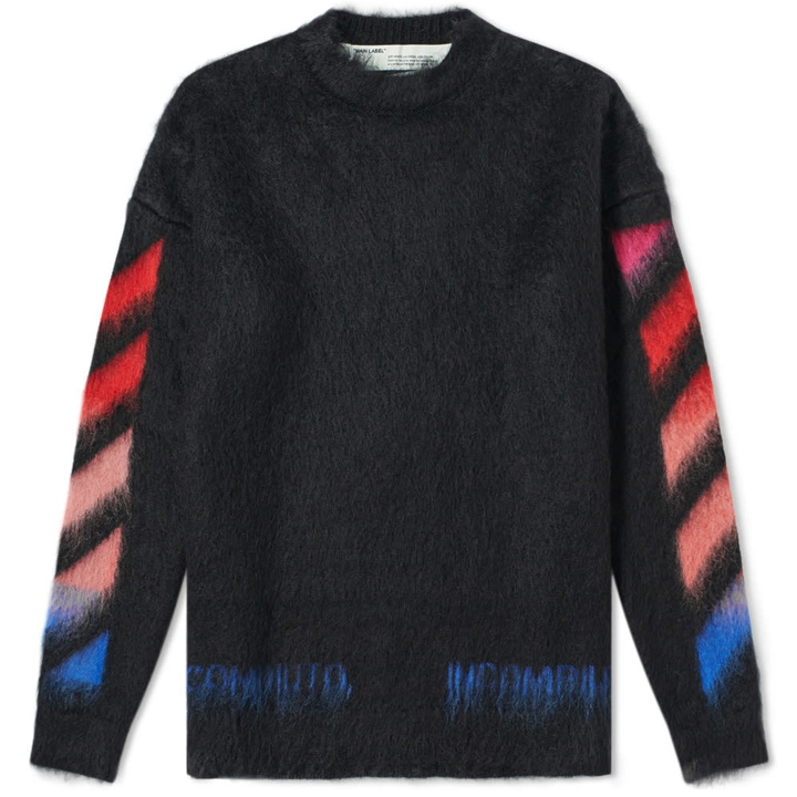 Photo: Off-White Diagonals Brushed Mohair Knit