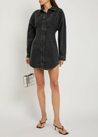 Good American Stretch-denim Mini Dress Black