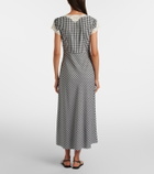 Rixo Amari lace-trimmed checked midi dress