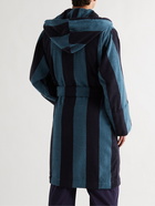 TEKLA - Striped Organic Cotton-Terry Robe - Blue