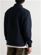 Stone Island - Garment-Dyed Logo-Print Cotton-Jersey Half-Zip Sweatshirt - Blue