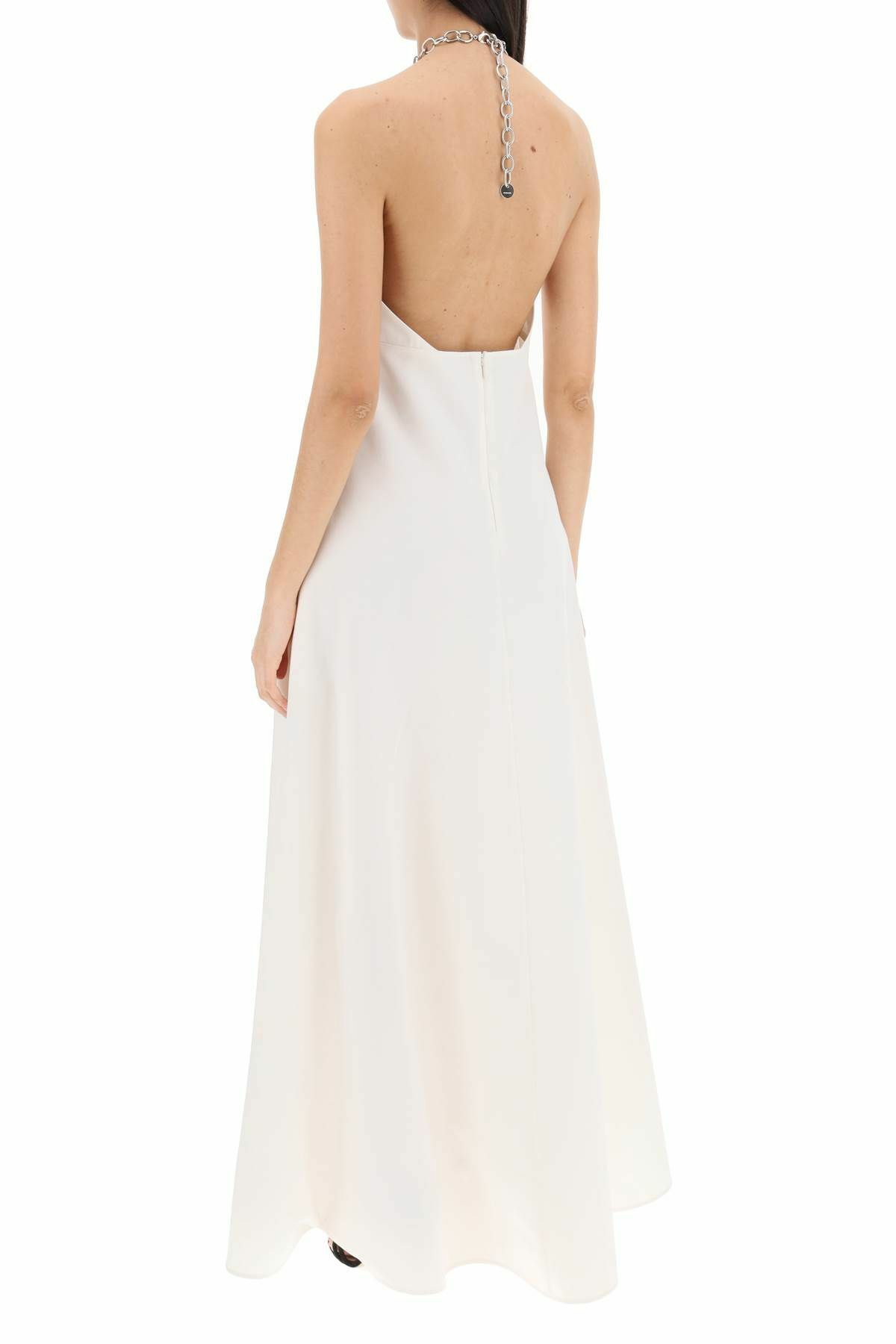 JIL SANDER long dress with necklace White Jil Sander
