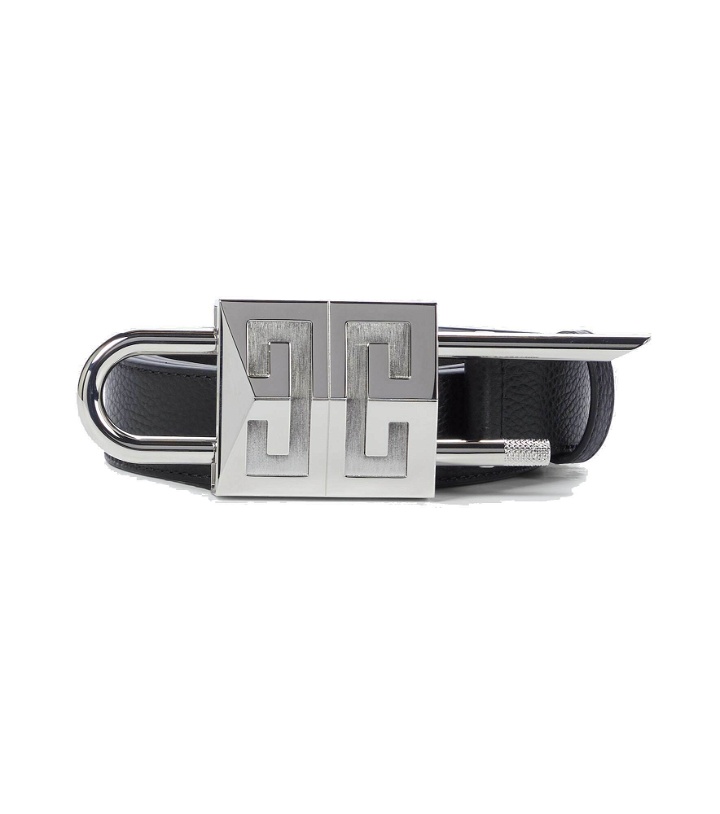 Photo: Givenchy - Grained leather padlock belt