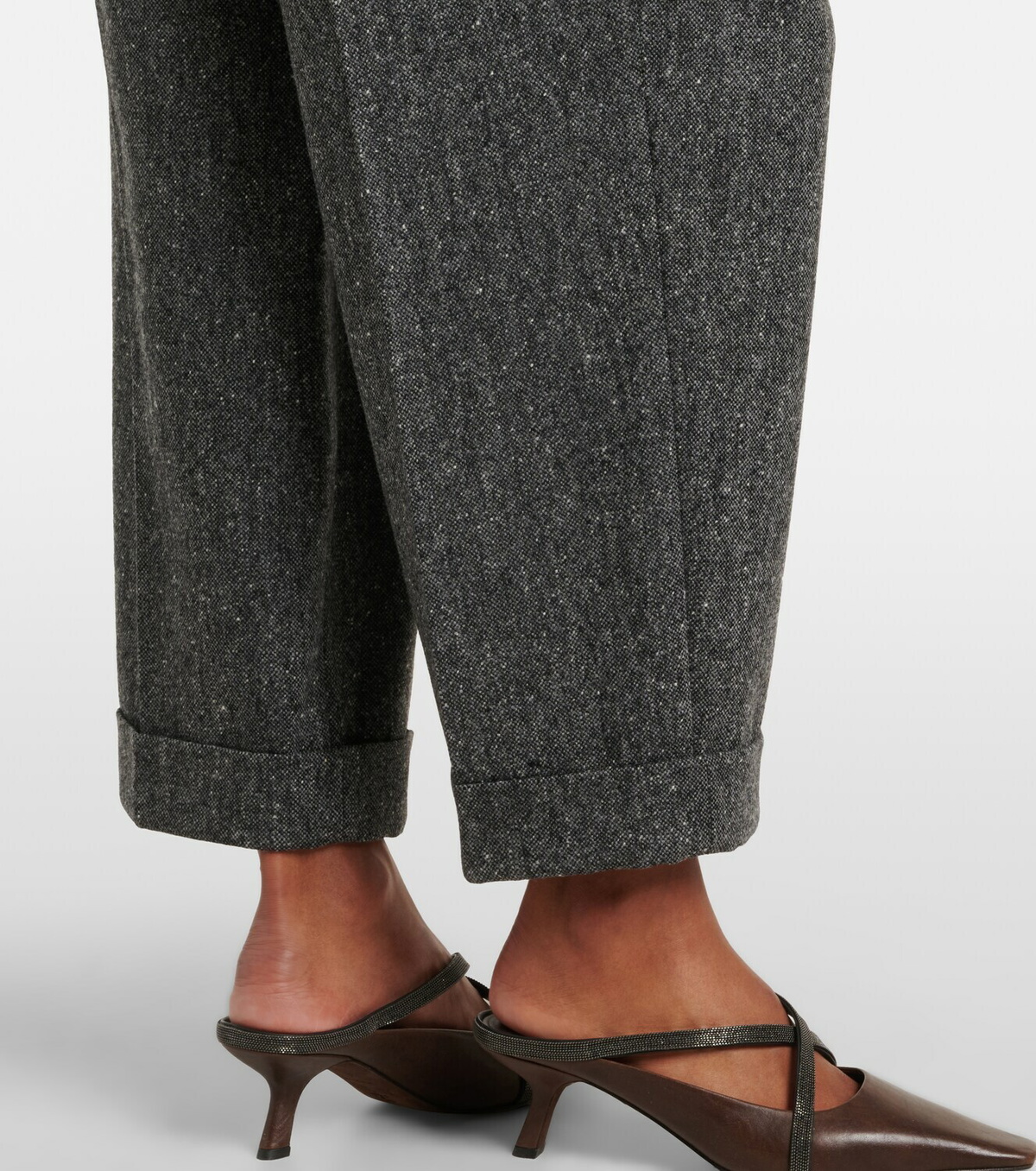 Brunello Cucinelli Pleated wool-blend tapered pants