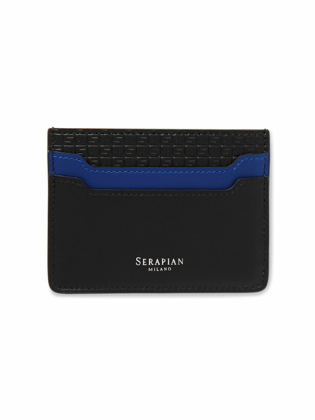 Photo: Serapian - Logo-Print Embossed Coated-Canvas and Leather Cardholder