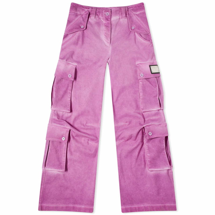 Photo: Dolce & Gabbana Women's Cargo Wide Leg Pants in Pink