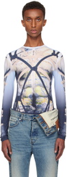 Y/Project Blue & Black Bondage Print Long Sleeve T-shirt