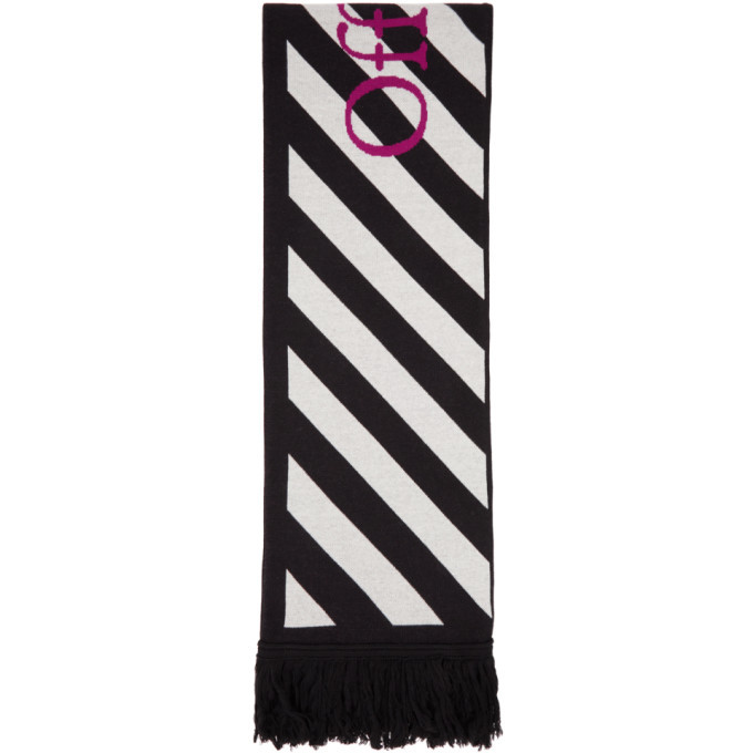 Off-White Black and White Diag Arrows Scarf Off-White