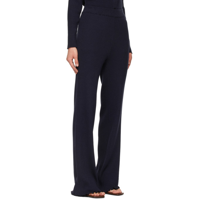 The Row Navy Silk Carmine Trousers The Row