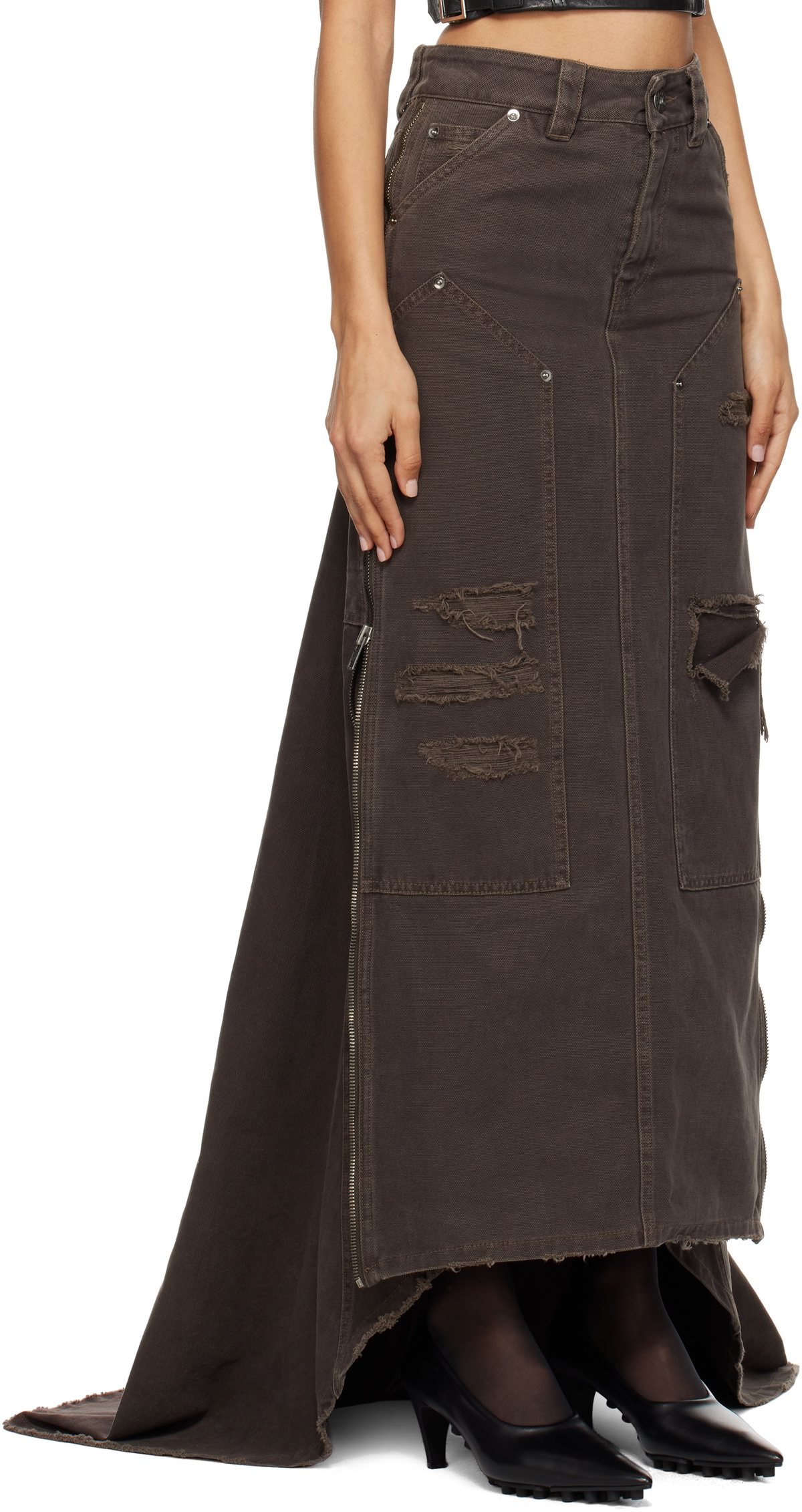 VAQUERA Brown Workwear Maxi Skirt