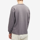 Danton Men's Long Sleeve Stripe Logo T-Shirt in Charcoal/White