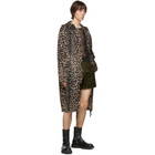 Dries Van Noten Black and Brown Nylon Animal Long Coat