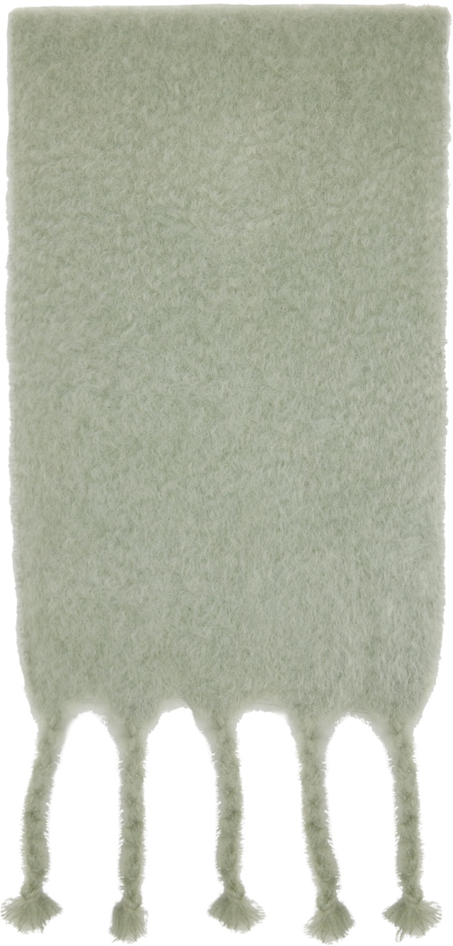 Jil Sander Green Plain Scarf