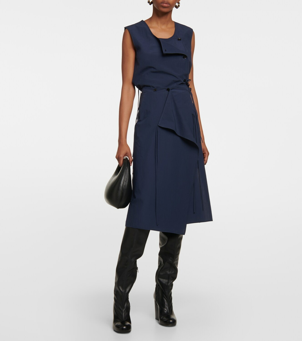 Lemaire - Cotton crêpe wrap midi skirt Lemaire