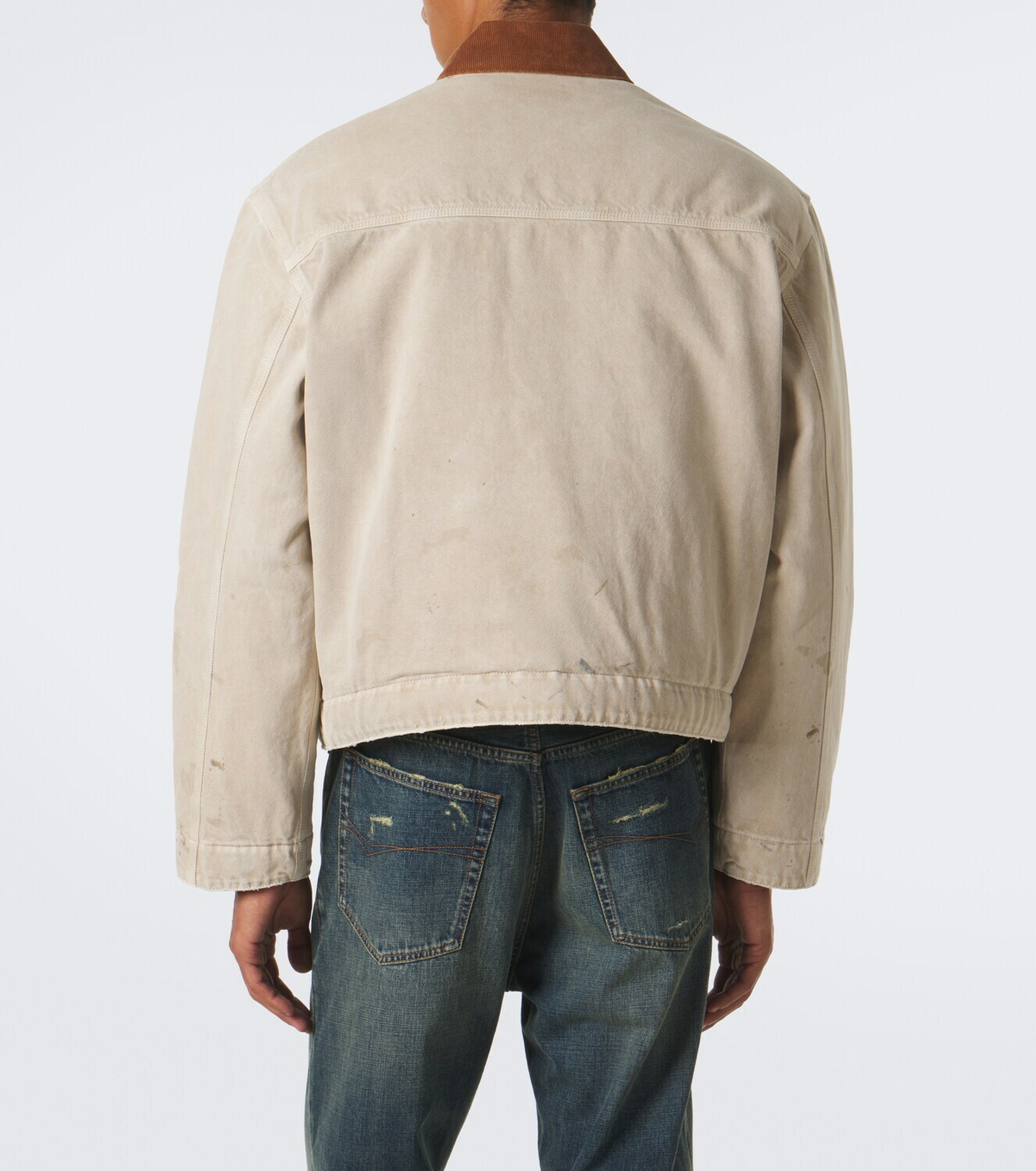 Balenciaga Corduroy-trimmed canvas blouson jacket