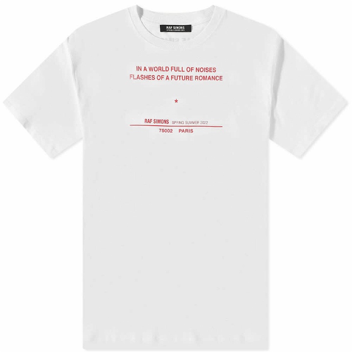 Photo: Raf Simons Men's Tour Date T-Shirt in White