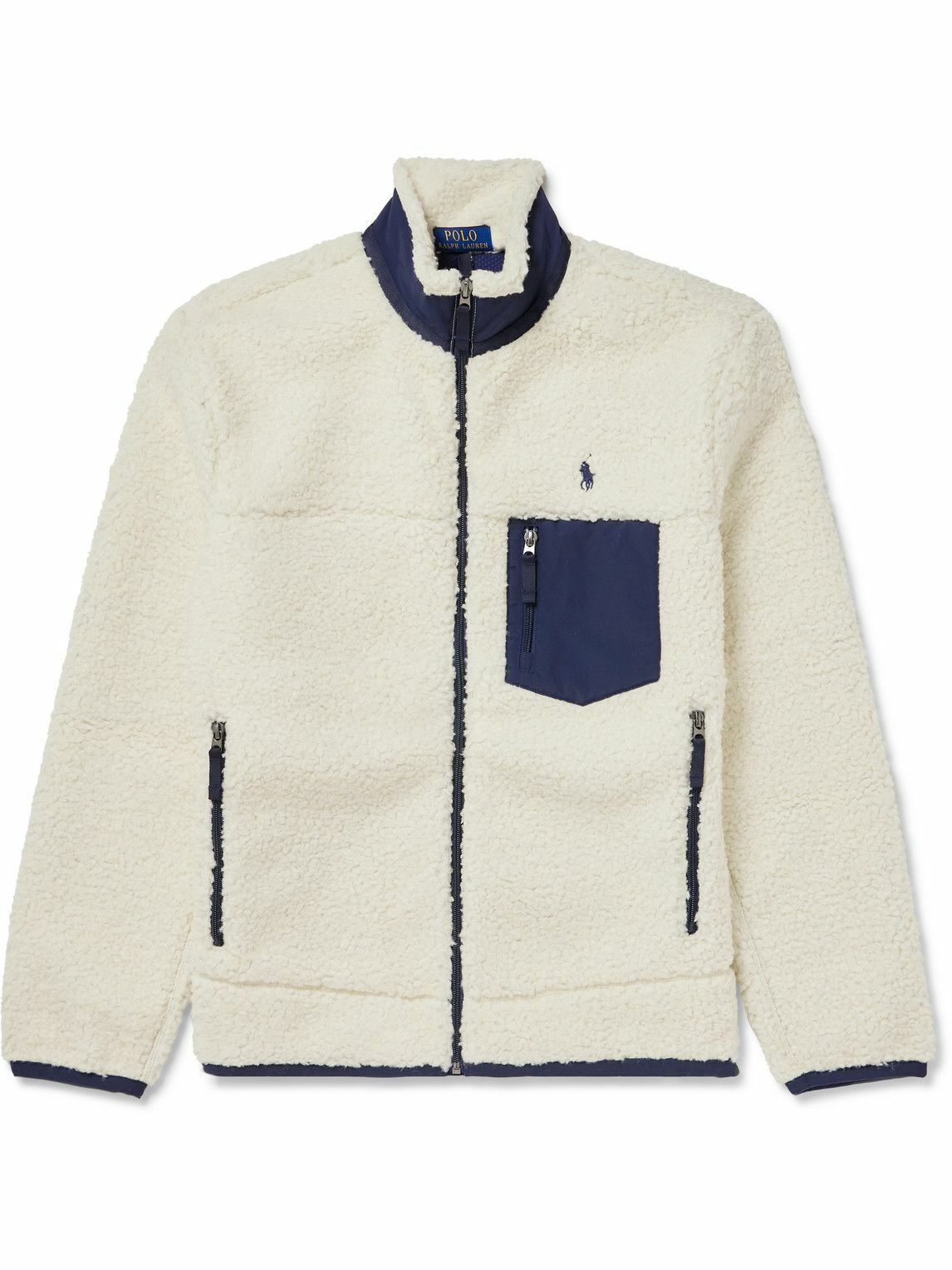 Polo Ralph Lauren - Logo-Embroidered Shell-Trimmed Fleece Jacket