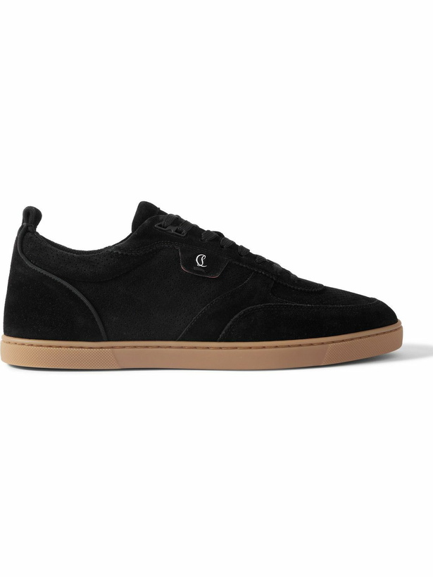 Photo: Christian Louboutin - Tutti Rui Perforated Suede Sneakers - Black