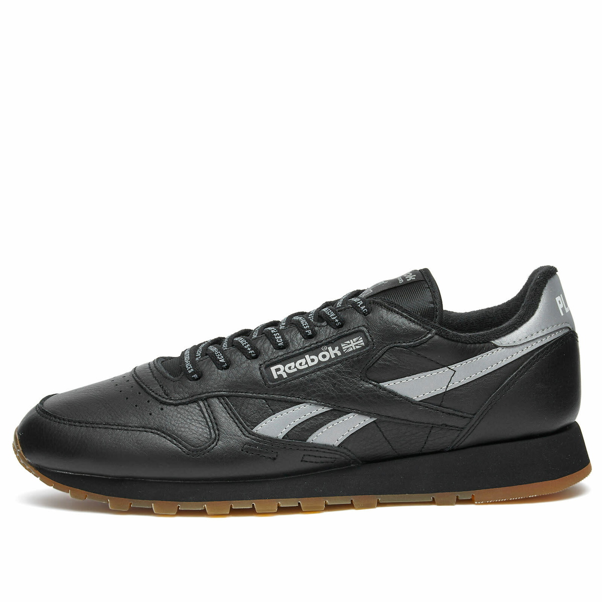Reebok x PLACES + FACES Classic Leather Sneakers in Black/Silver
