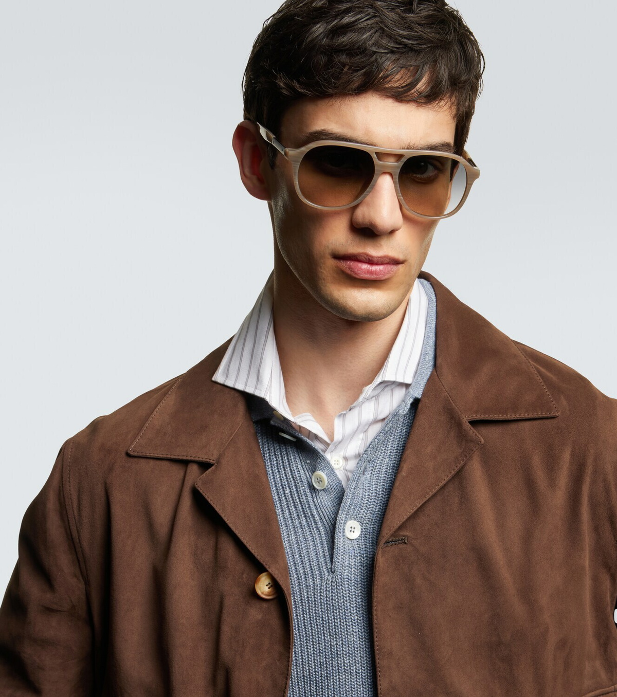 Brunello Cucinelli Logo aviator sunglasses