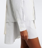 Sacai Layered striped cotton-blend poplin shirt