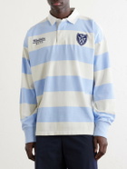 Polo Ralph Lauren - Wimbledon Logo-Embroidered Striped Cotton Rugby Polo-Shirt - Blue