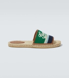 Gucci Logo leather-trimmed espadrilles slides